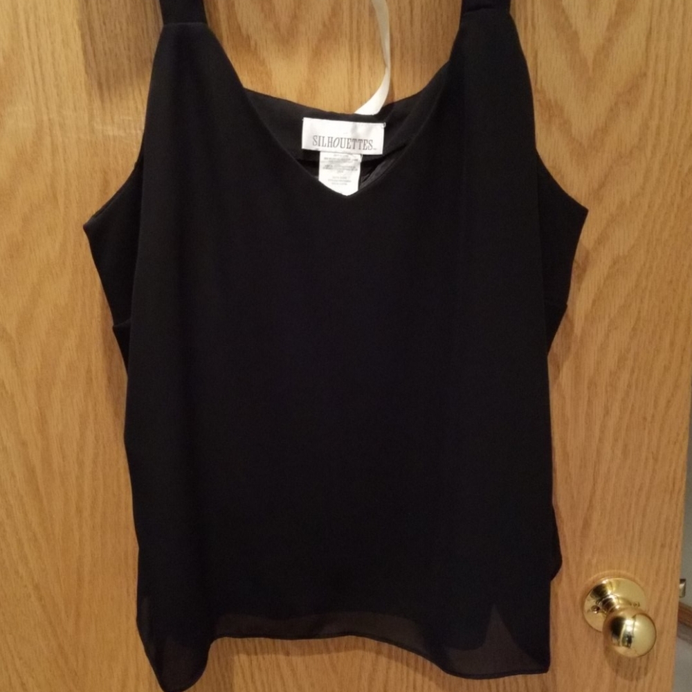 Dressy black top would look great w a blazer